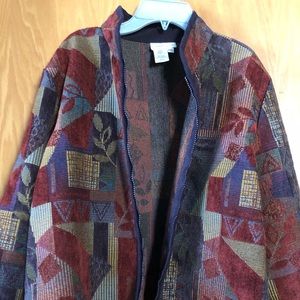 Coldwater Creek zip up jacket- multicolored print size PXL
